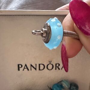 Pandora Light Blue and Polka Dot Charm